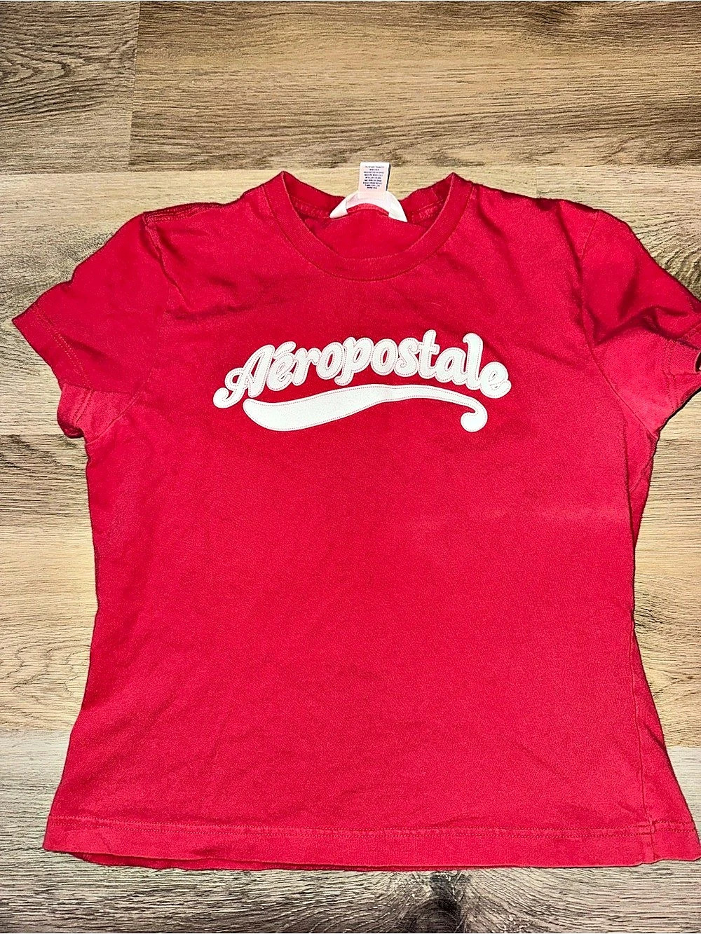Aeropostale Boyfriend Tee Graphic Tee Red Size Large